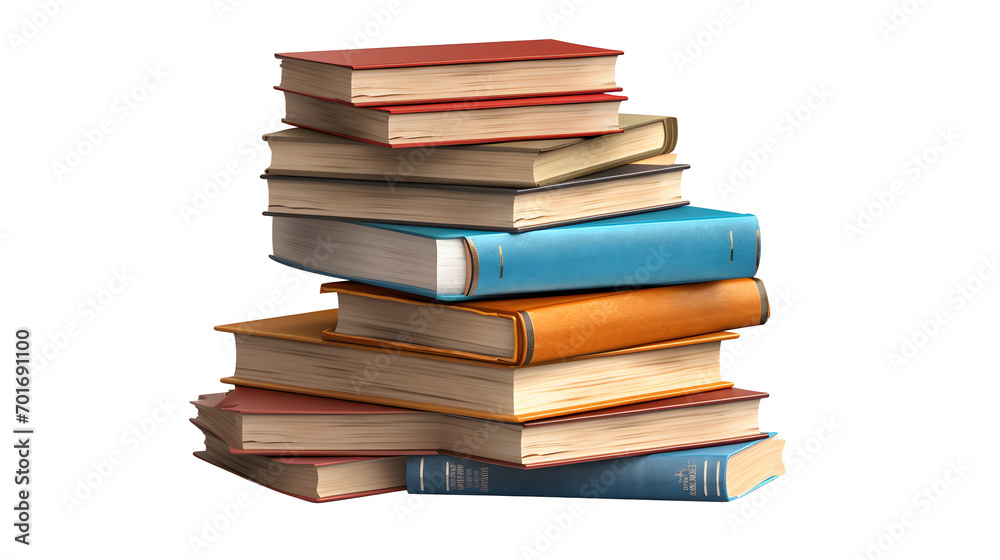 Stack of books, 3D rendering isolated on transparent background Stack of books, 3D rendering isolated on transparent background