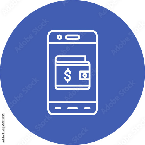 Mobile Wallet Line Color Icon