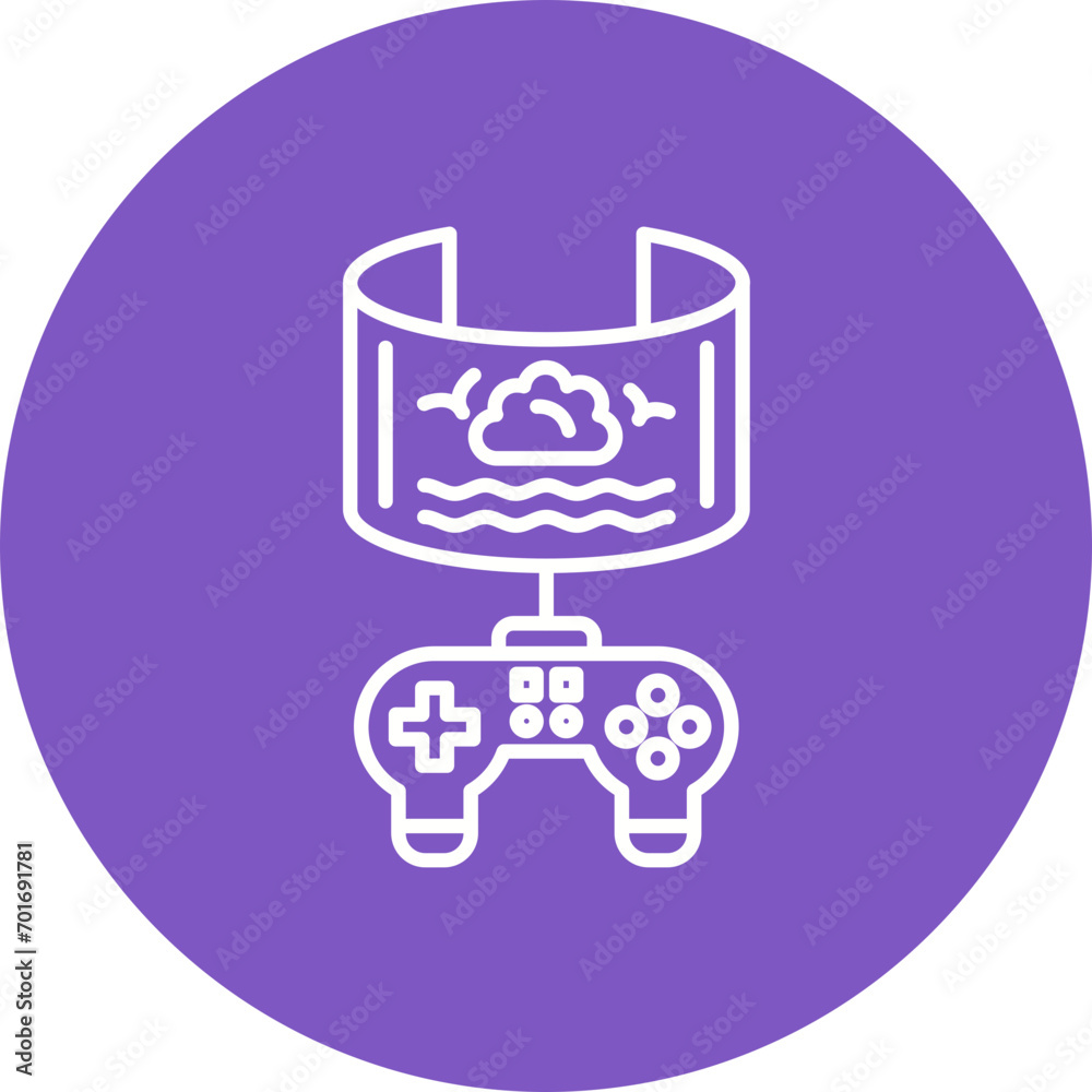 Vr Gaming Line Color Icon