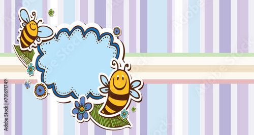 decorative background with little bees