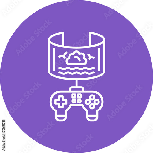 Vr Gaming Line Color Icon