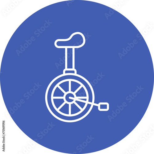 Unicycle Line Color Icon