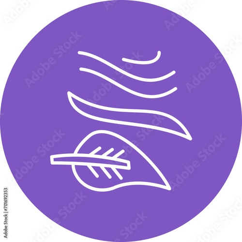 Leaf Fluttering in Wind Line Color Icon