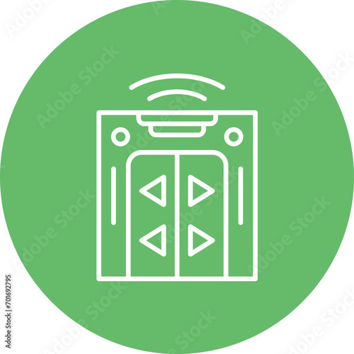 Electric Door Line Color Icon