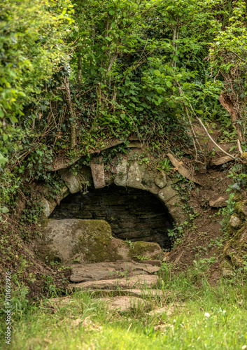 Fototapeta Naklejka Na Ścianę i Meble -  Source naturelle sur l'Aubrac au Cambon, Castelnau-de-Mandailles, Aveyron, France