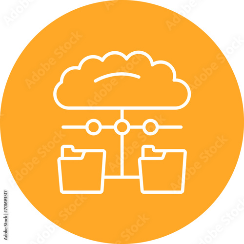 Distributed Data Line Color Icon