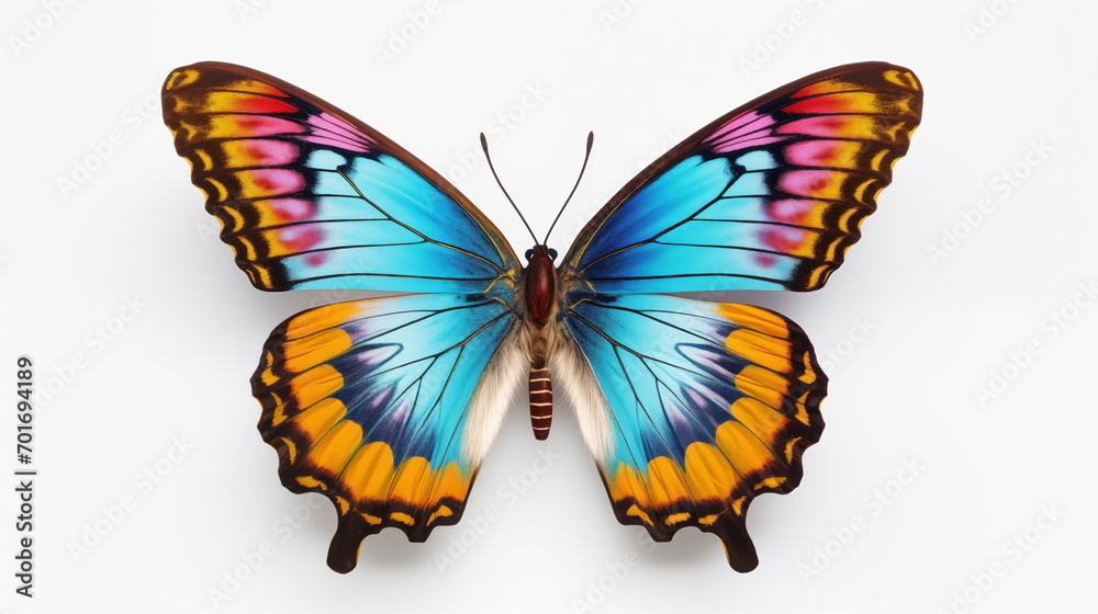 Fototapeta premium Big butterfly isolated on white background. AI Generative.