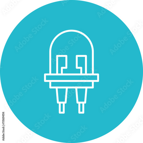 Light Emitting Diode Line Color Icon