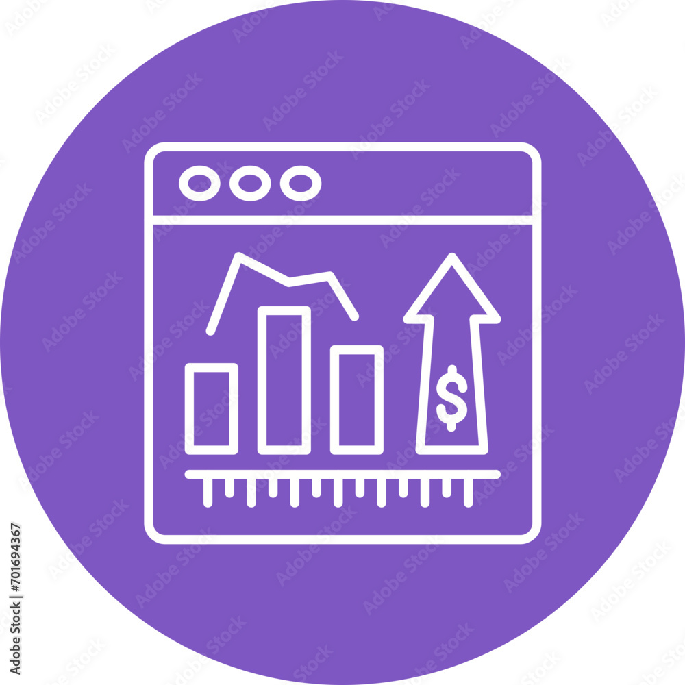 Online Statistics Line Color Icon Online Statistics Line Color Icon