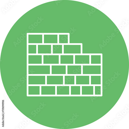 Brick Wall Line Color Icon