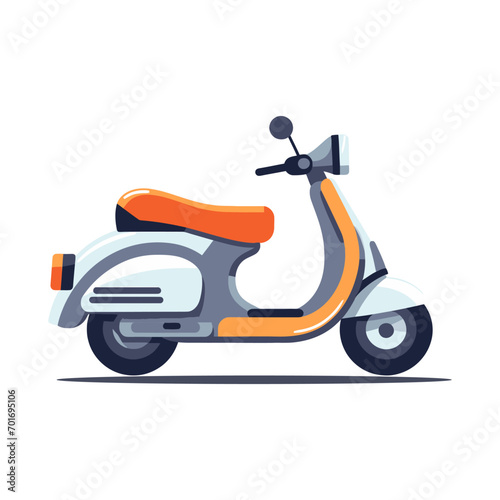 scooter icon logo flat style on white background. Vector illustration