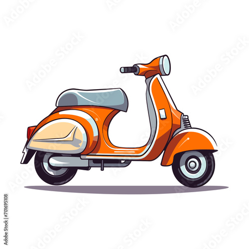 scooter icon logo flat style on white background. Vector illustration