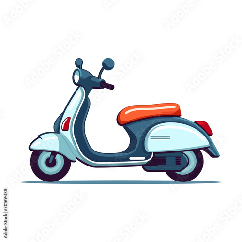 scooter icon logo flat style on white background. Vector illustration