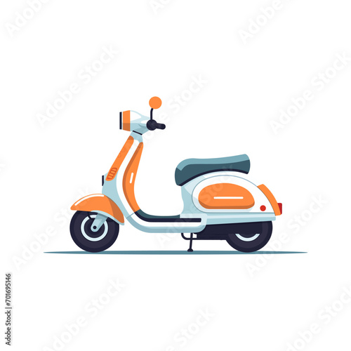 scooter icon logo flat style on white background. Vector illustration