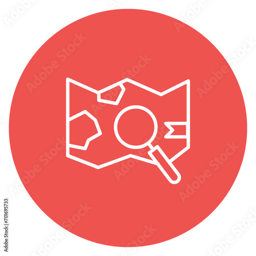 Search Map Line Color Icon