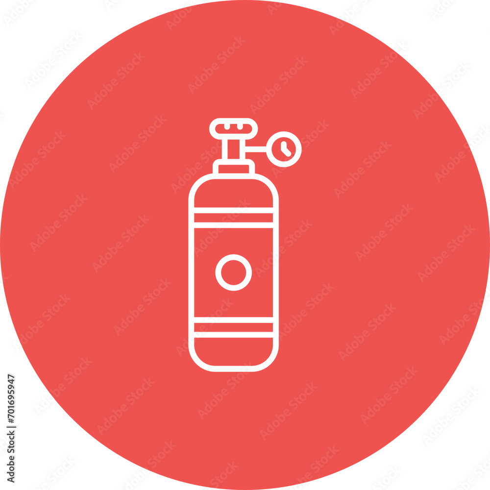 Diving Cylinder Line Color Icon Diving Cylinder Line Color Icon