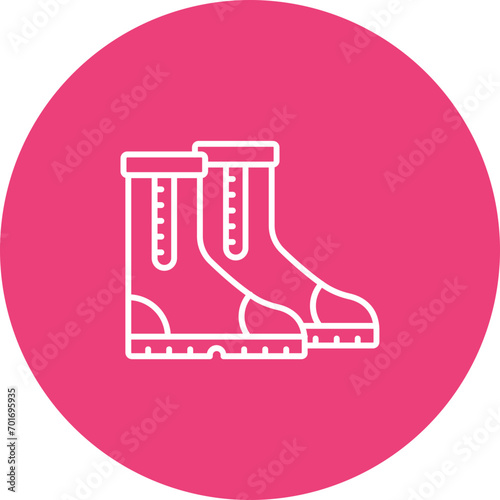 Diving Boots Line Color Icon