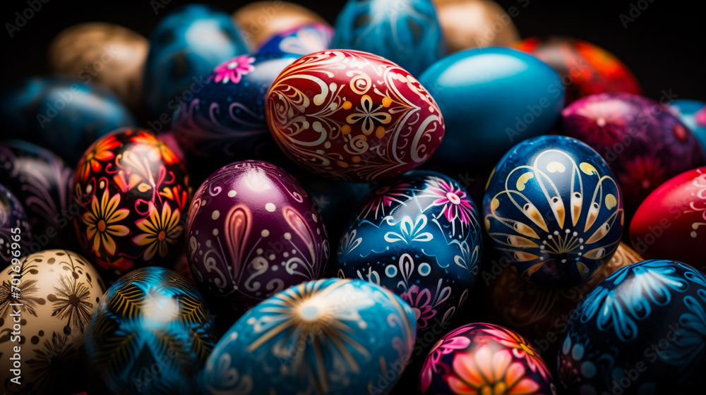 Colorful easter eggs on rustic wooden background Colorful easter eggs on rustic wooden background
