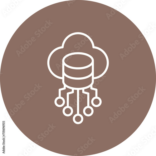 Cloud Storage Line Color Icon