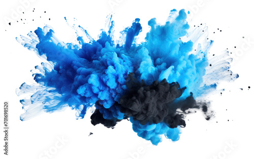 Explosive Dance Creates a Mystical Blend of Black and Aquamarine Isolated on a Transparent Background PNG
