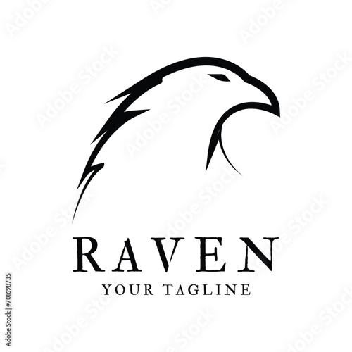 raven logo icon vector design template.logo suitable for gothic theme, entertainment, and many creative business company