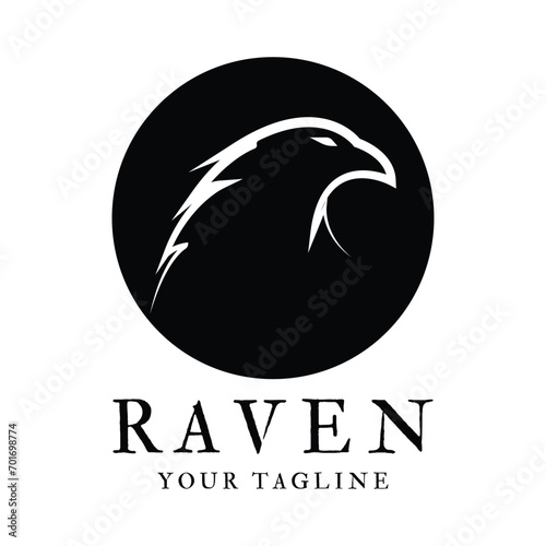 raven logo icon vector design template.logo suitable for gothic theme, entertainment, and many creative business company