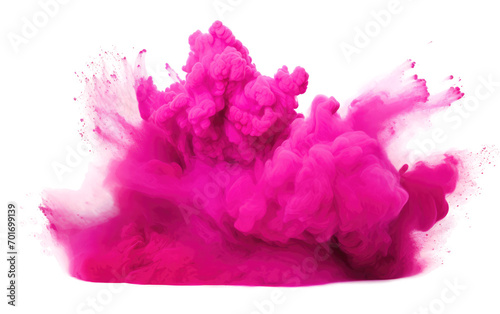 The Energetic Explosion of Fuchsia Powder as a Luminous Wave Isolated on a Transparent Background PNG