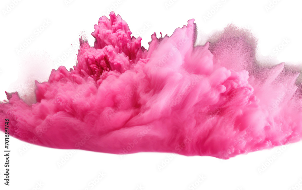 The Dynamic Unleashing of Vibrant Pink Powder Isolated on a Transparent Background PNG