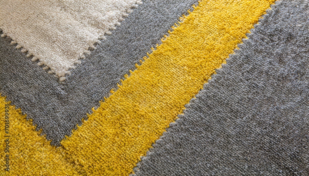 Fototapeta premium Yellow and grey Color Carpet Texture Top Wiev.