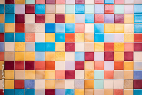 Background with small square shaped multicolored tiles