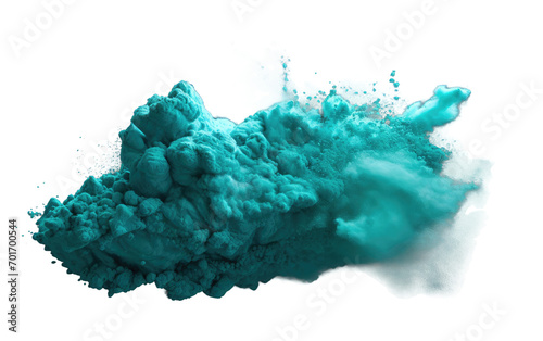 The Brilliant Colors Unleashed in an Explosive Teal Powder Display Isolated on a Transparent Background PNG