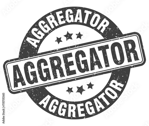 aggregator stamp. aggregator label. round grunge sign