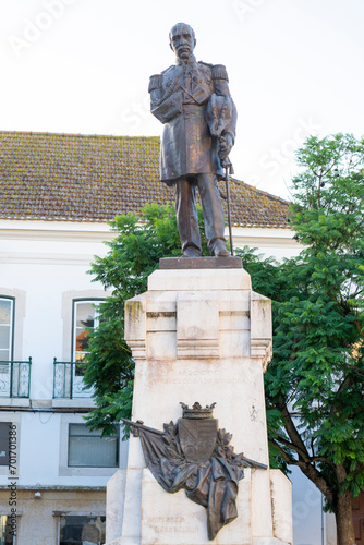 statue in honor of General Marquez de Sa da Bandeira, city of Santarem-estremadura-portugal. photo