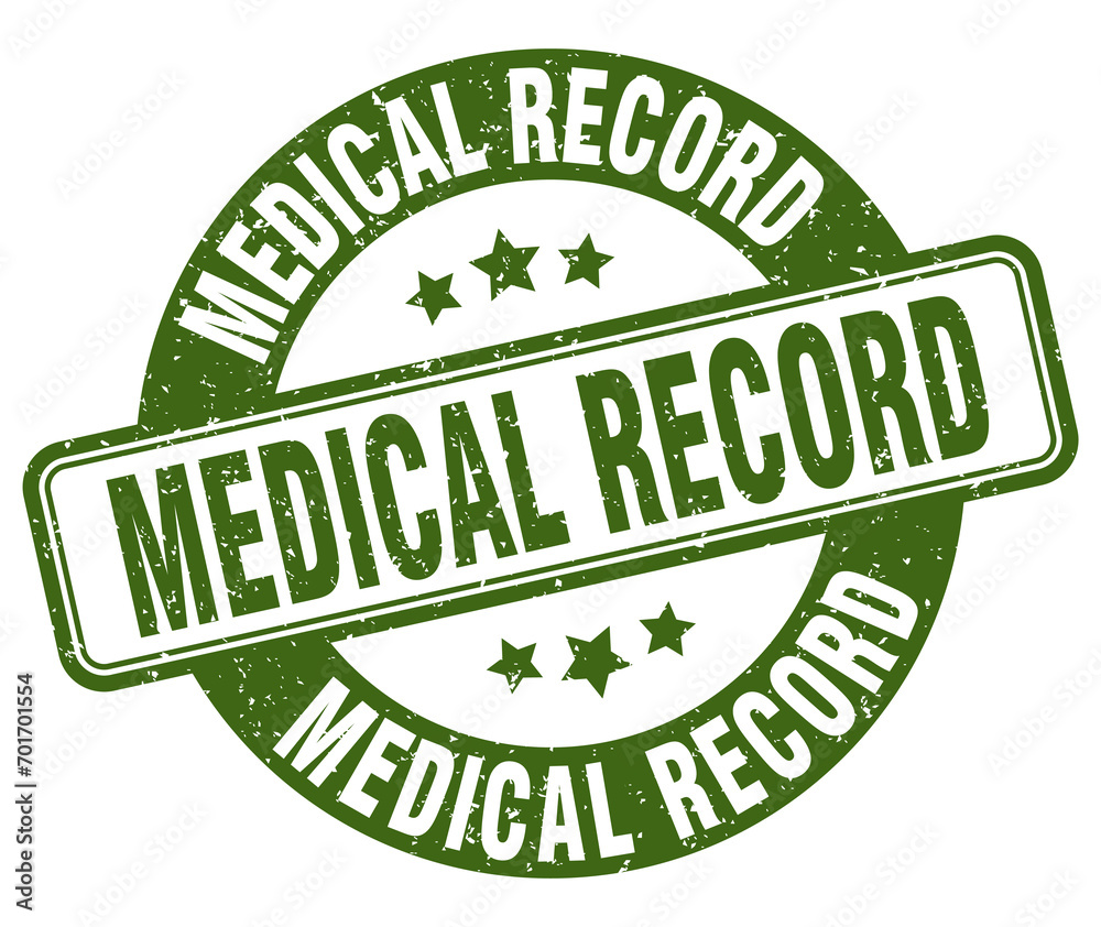 medical record stamp. medical record label. round grunge sign medical record stamp. medical record label. round grunge sign