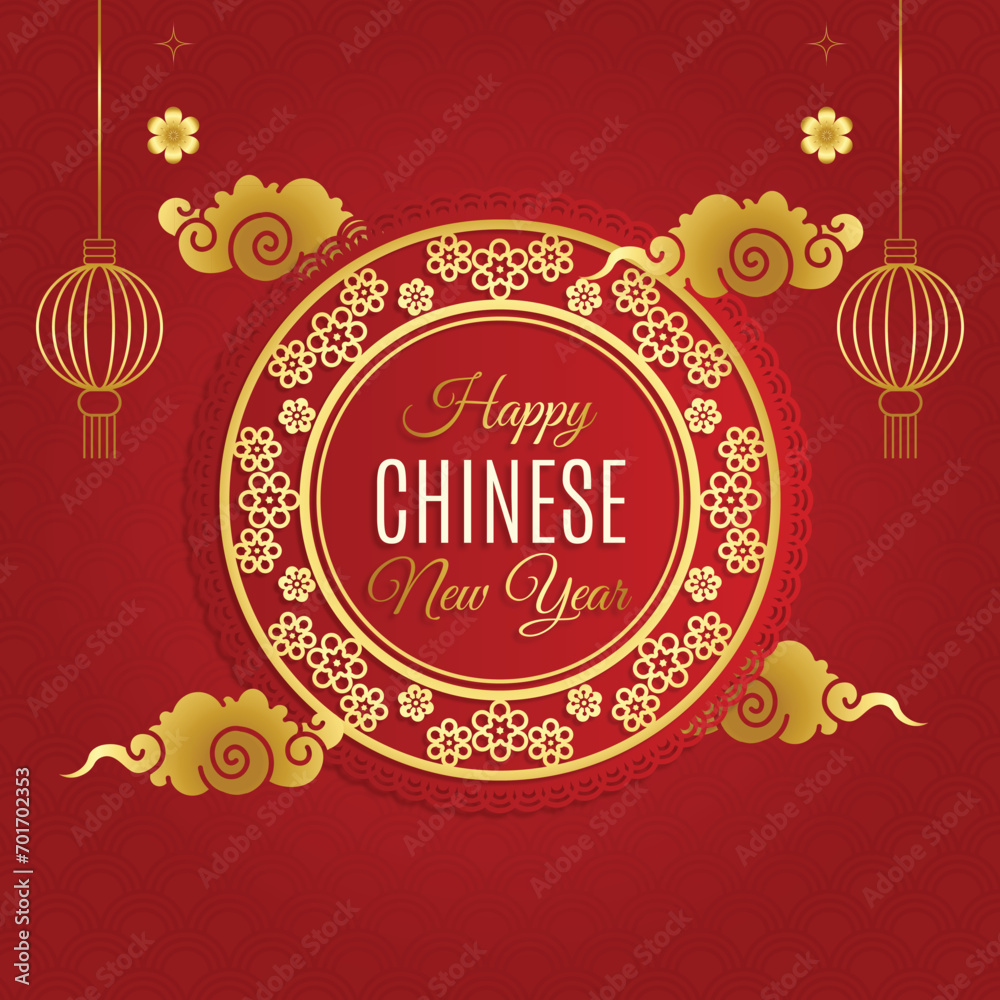 Chinese new year Post Background template Fully editable lunar year 4k design 
 