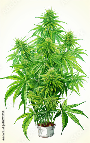 Cannabis Plant White Background