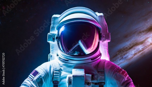 Astronaut In Outer Space  detaling. close up  