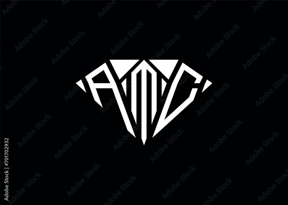 Modern letter A M C diamond shape logo And initial monogram A M C letter logo vector template Modern letter A M C diamond shape logo And initial monogram A M C letter logo vector template