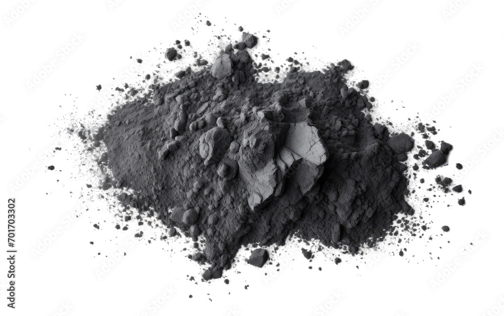 A Scattered Array of Charcoal Powder Isolated on a Transparent Background PNG