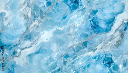 Niebieskie tło abstrakcyjne do projektu, wzór w kształcie fal, marmur © anettastar