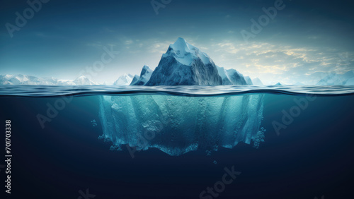 Glacial Grandeur: A Photo of an Iceberg in the Atlantic