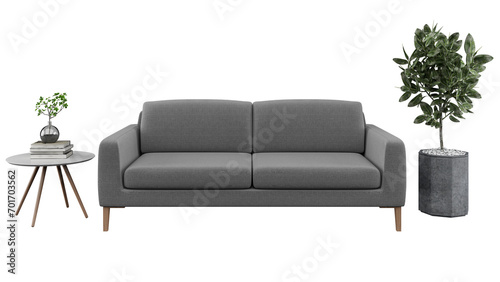 FREE PNG Modern living room interior with sofa isolated on transparent background.3d rendering