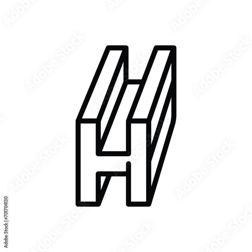 Black line icon for beam 