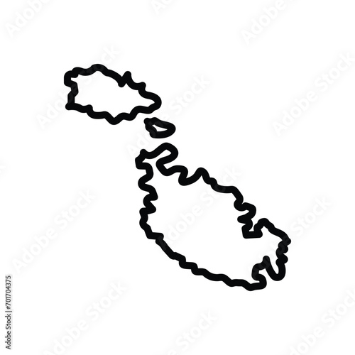 Black line icon for malta 