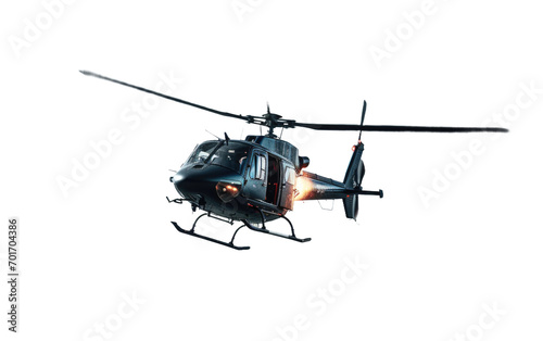 The Intense Encounter of Helicopter Flight Isolated on a Transparent Background PNG