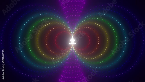looped 3d animation. chakra system of human energy fields photo