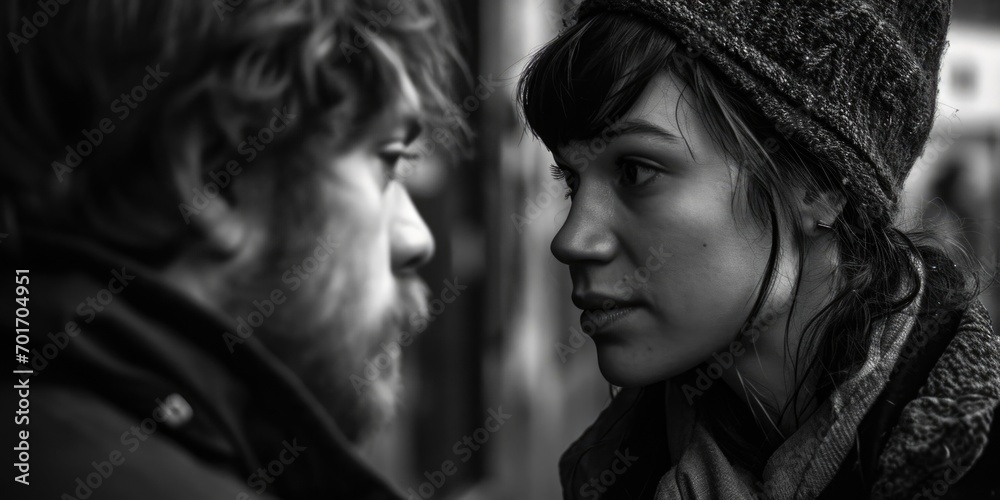 A picture of a man and a woman standing side by side. Suitable for various uses A picture of a man and a woman standing side by side. Suitable for various uses