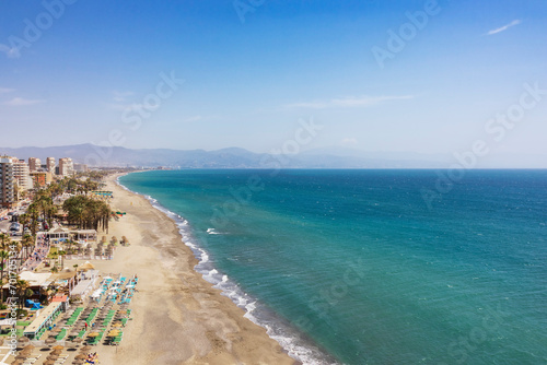 Aerial view of the coast of Malaga ans the mediterranean sea