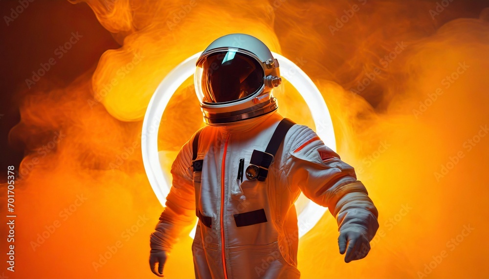 Obraz premium Dosya Kimlikleri: 701705591, 701705378 - Orijinal adlar: 334- Dancing astronaut on the background of the space background