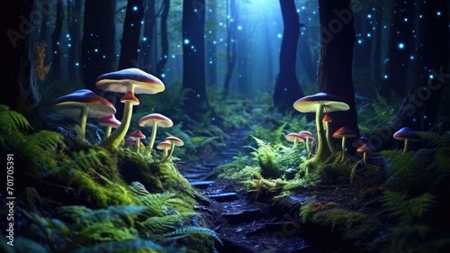 Enchanted Night in the Mystic Forest